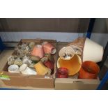 Two boxes of various lampshades