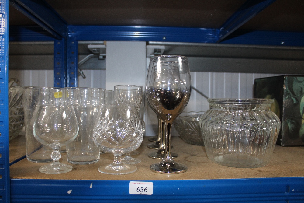 A quantity of various table glassware