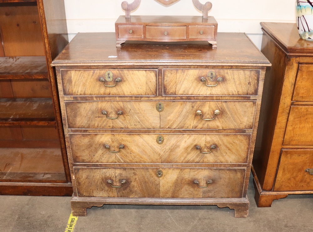 A George III mahogany chest fitted with two short