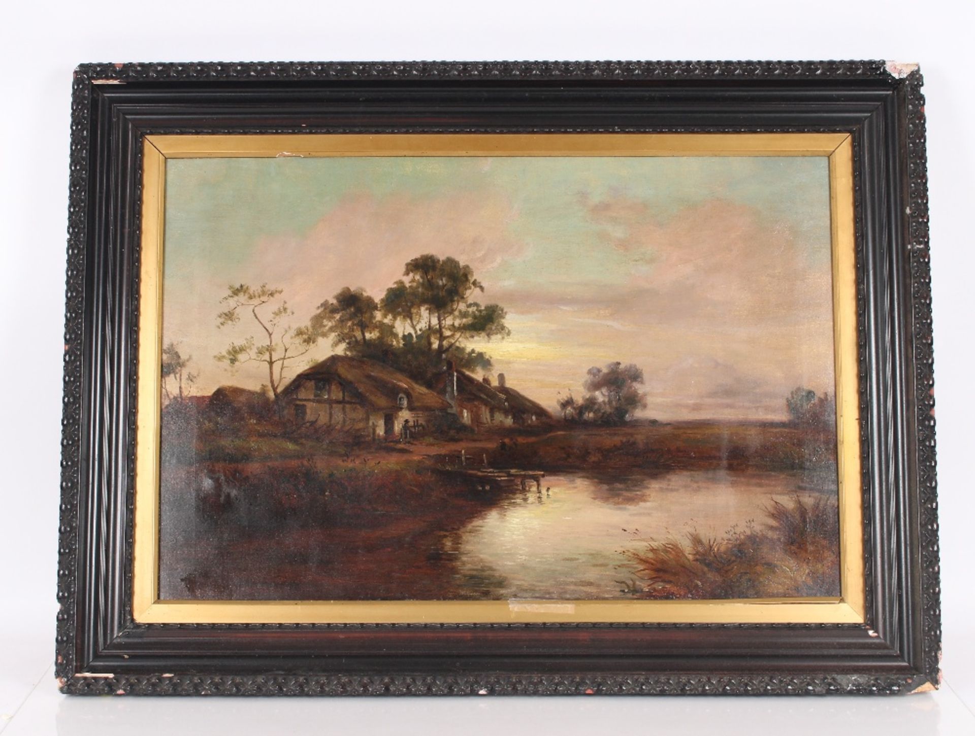 English School river landscape with a figure by a
