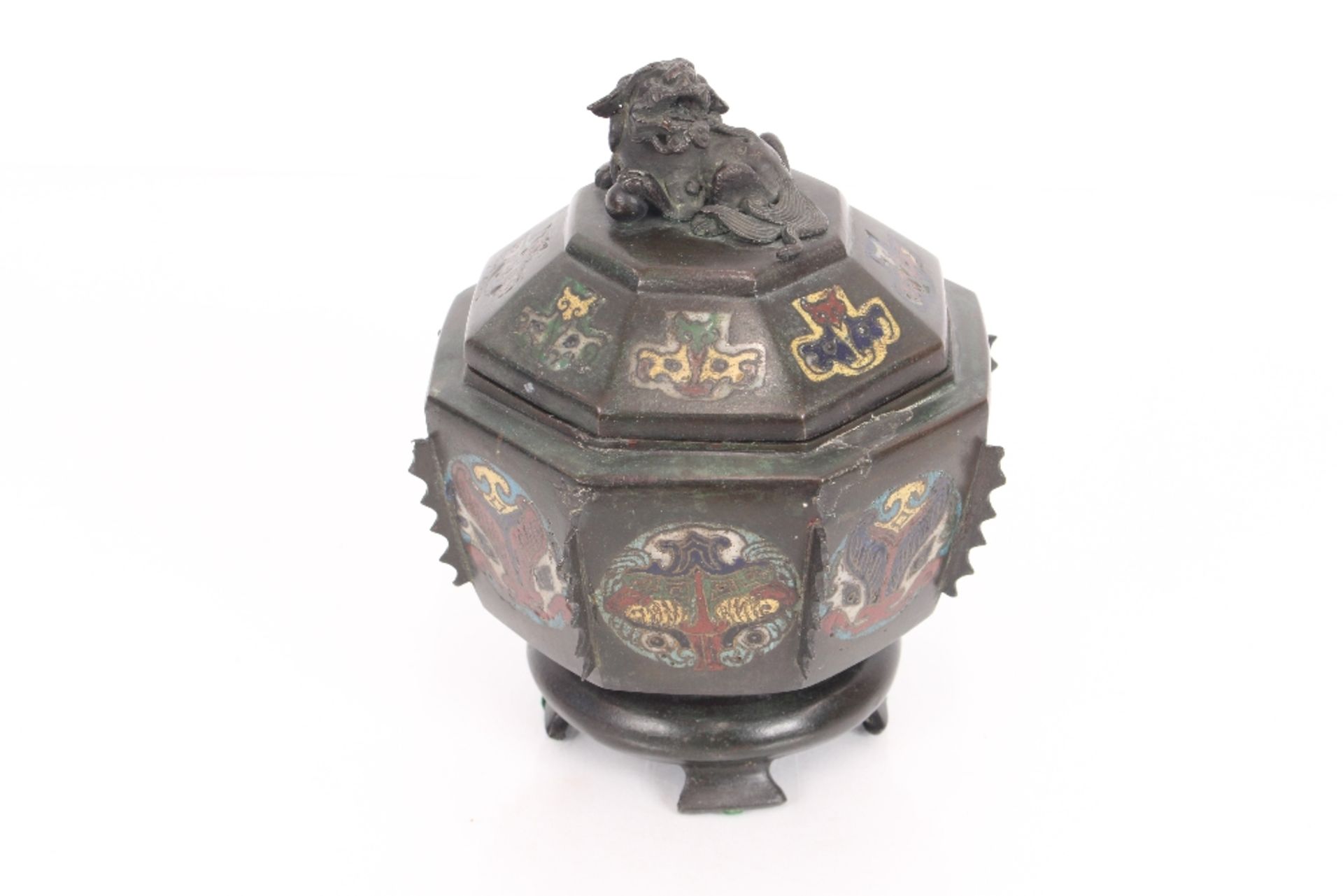 A 19th century oriental bronze and champleve ename