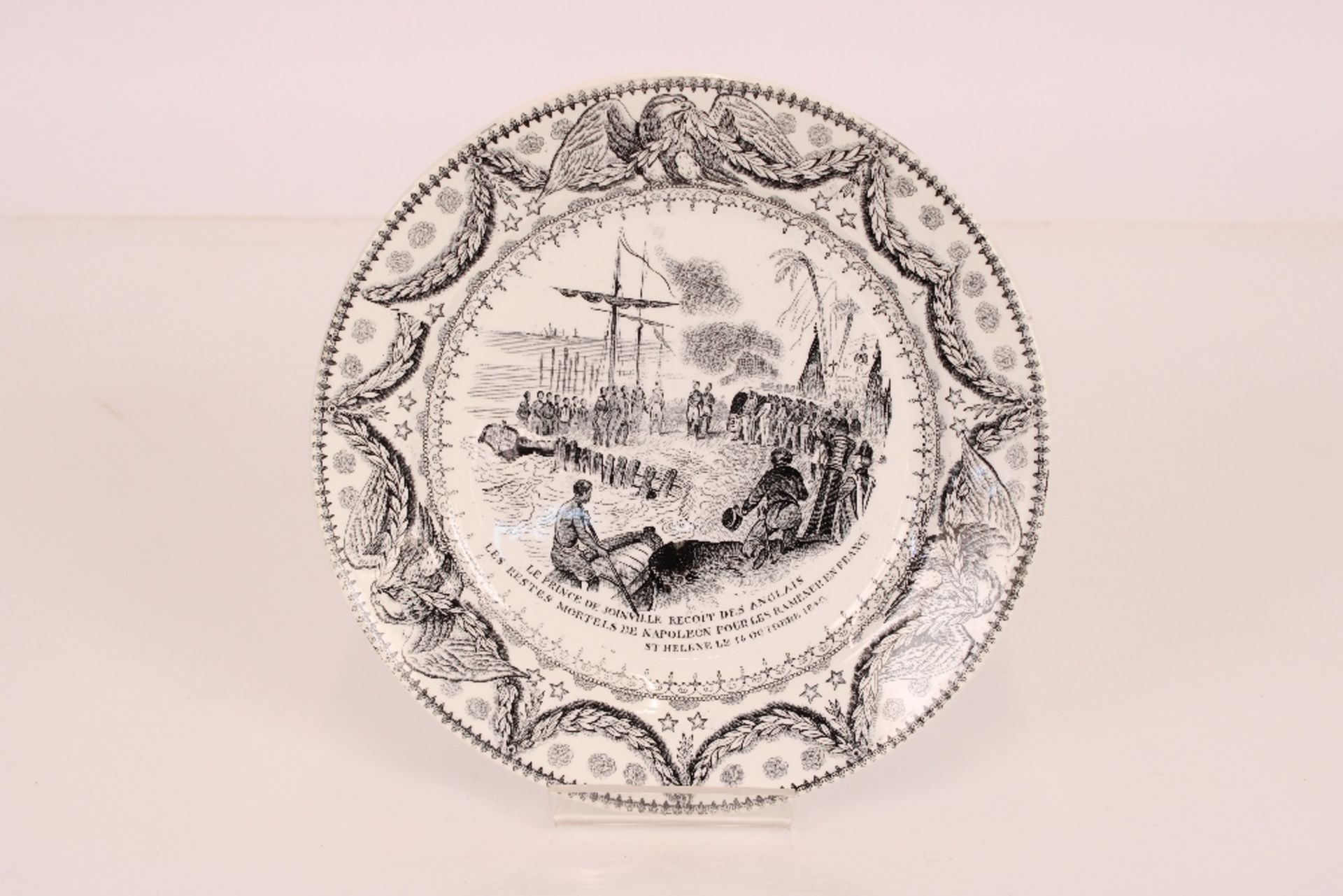 Ten 19th century pottery Napoleonic theme plates