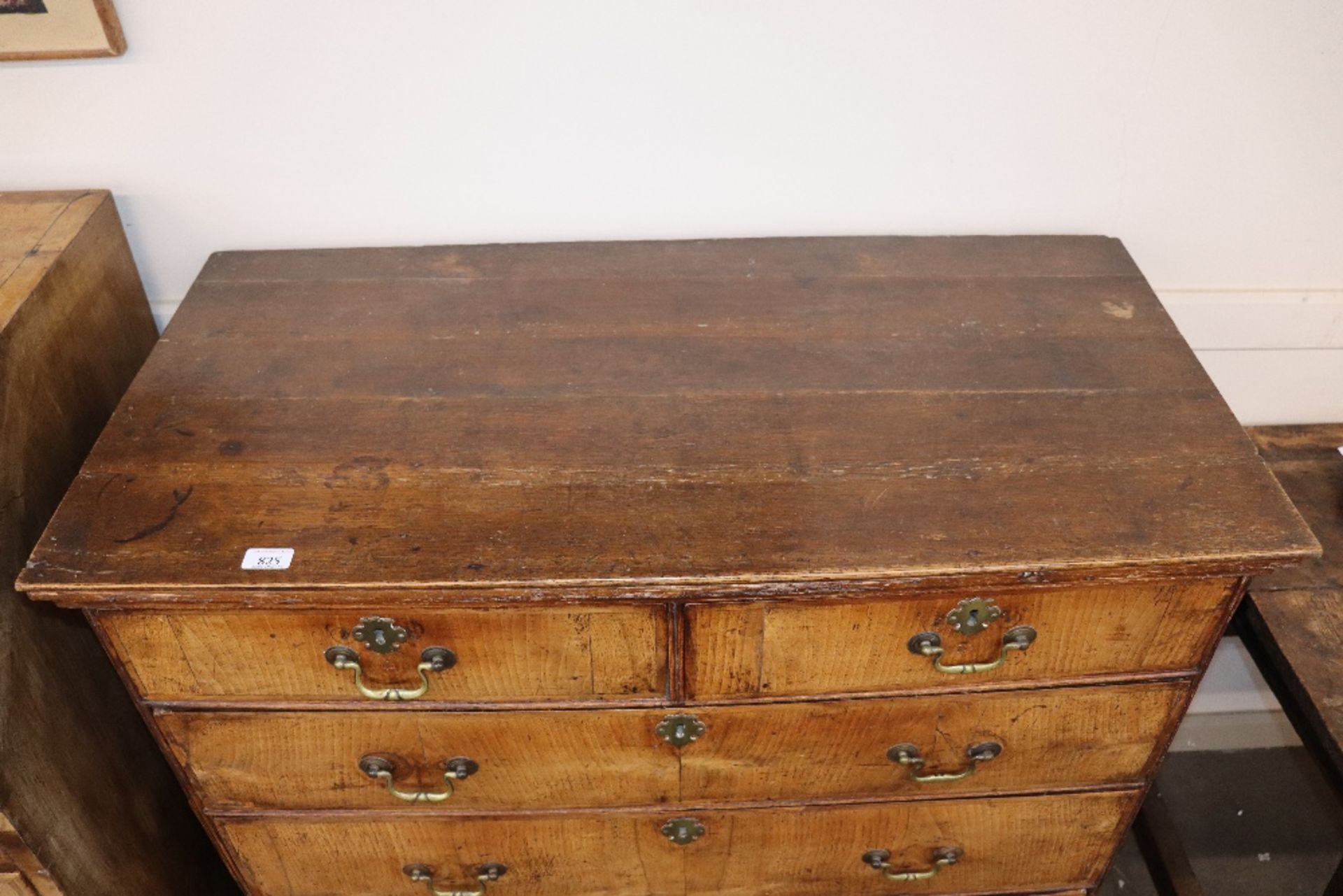 An 18th century walnut chest of two short and thre - Image 2 of 3