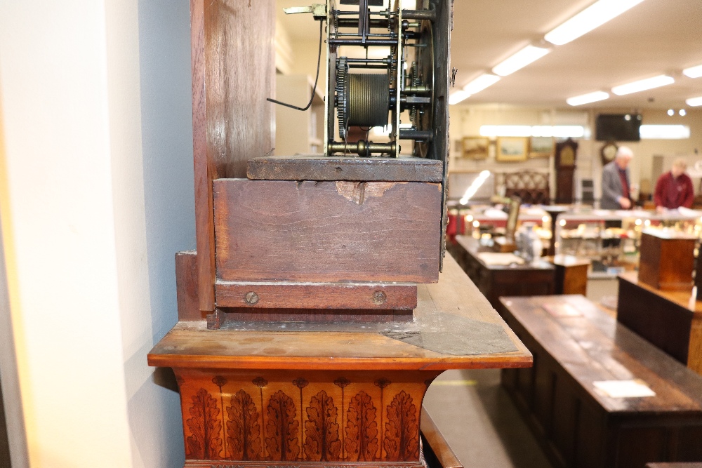 A late 19th century satinwood longcase clock, having inlaid and painted decoration of classical - Image 70 of 79