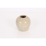 A Chinese grey earthenware ginger jar with six character marks to base, 13.5cm