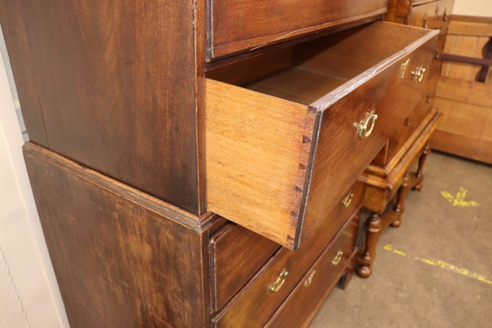 A George III mahogany chest on chest, the upper se - Image 2 of 2