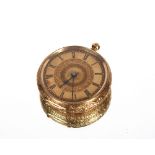 An 18ct gold fob watch with foliated engraved deco