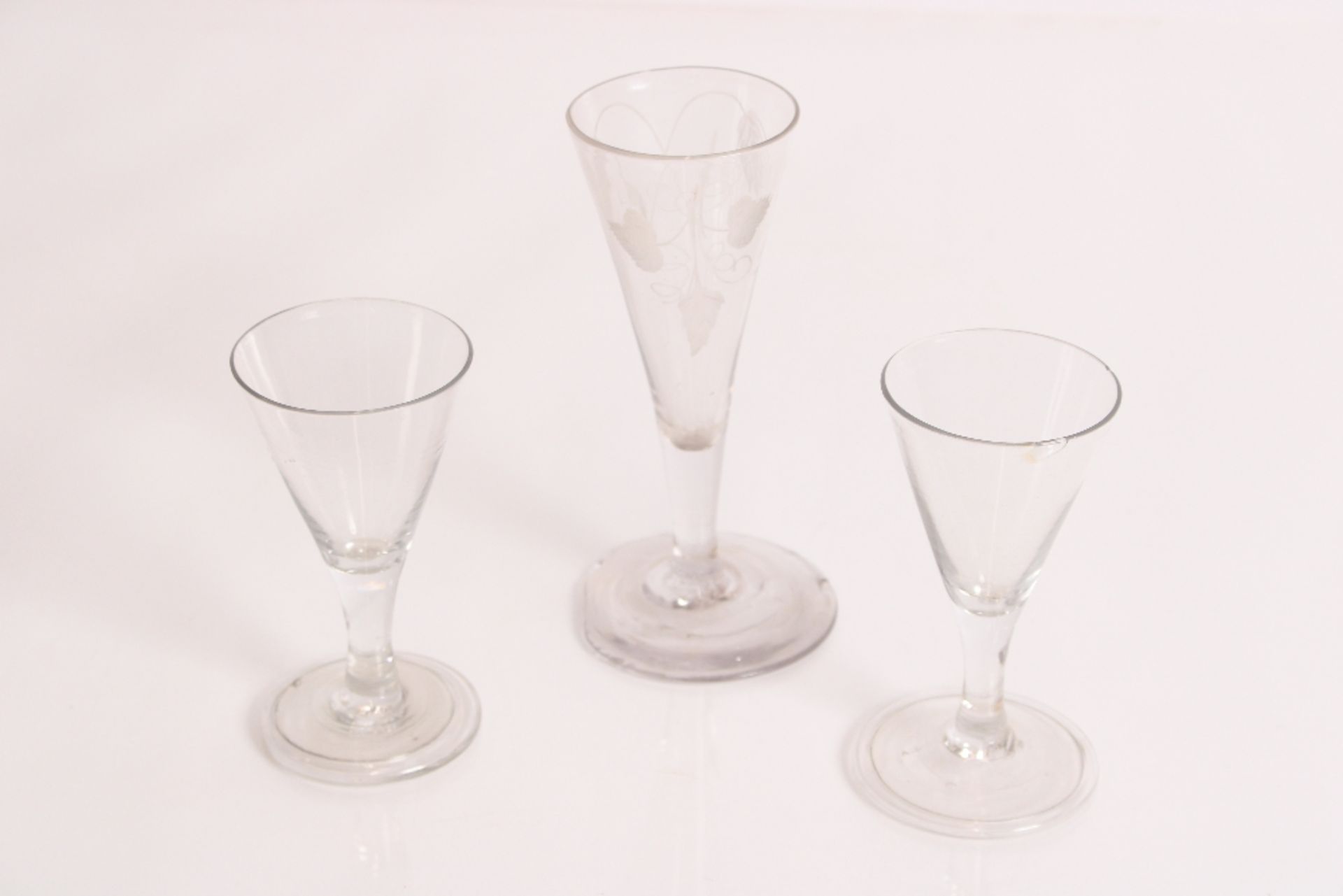 Four 19th century glasses of conical shape with fo - Image 2 of 2