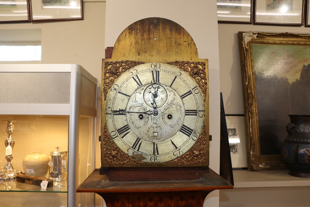 A late 19th century satinwood longcase clock, having inlaid and painted decoration of classical - Image 65 of 79