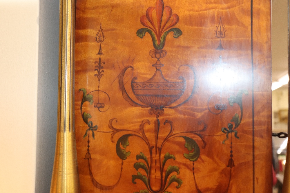 A late 19th century satinwood longcase clock, having inlaid and painted decoration of classical - Image 52 of 79