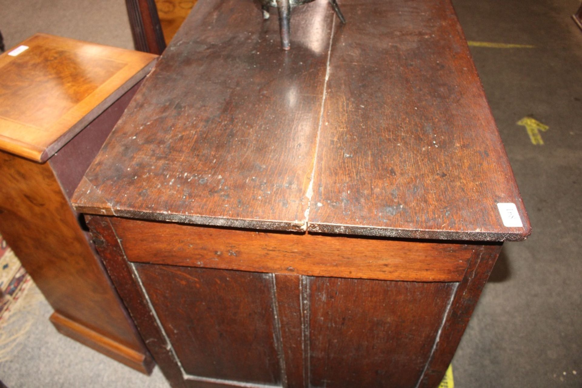 An 18th century oak dresser base, the drawers and - Image 8 of 13