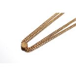 A 9ct gold belcher link watch chain, 39gms