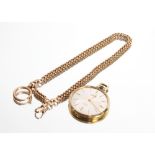 An Uno gold plated watch, engraved initials to the