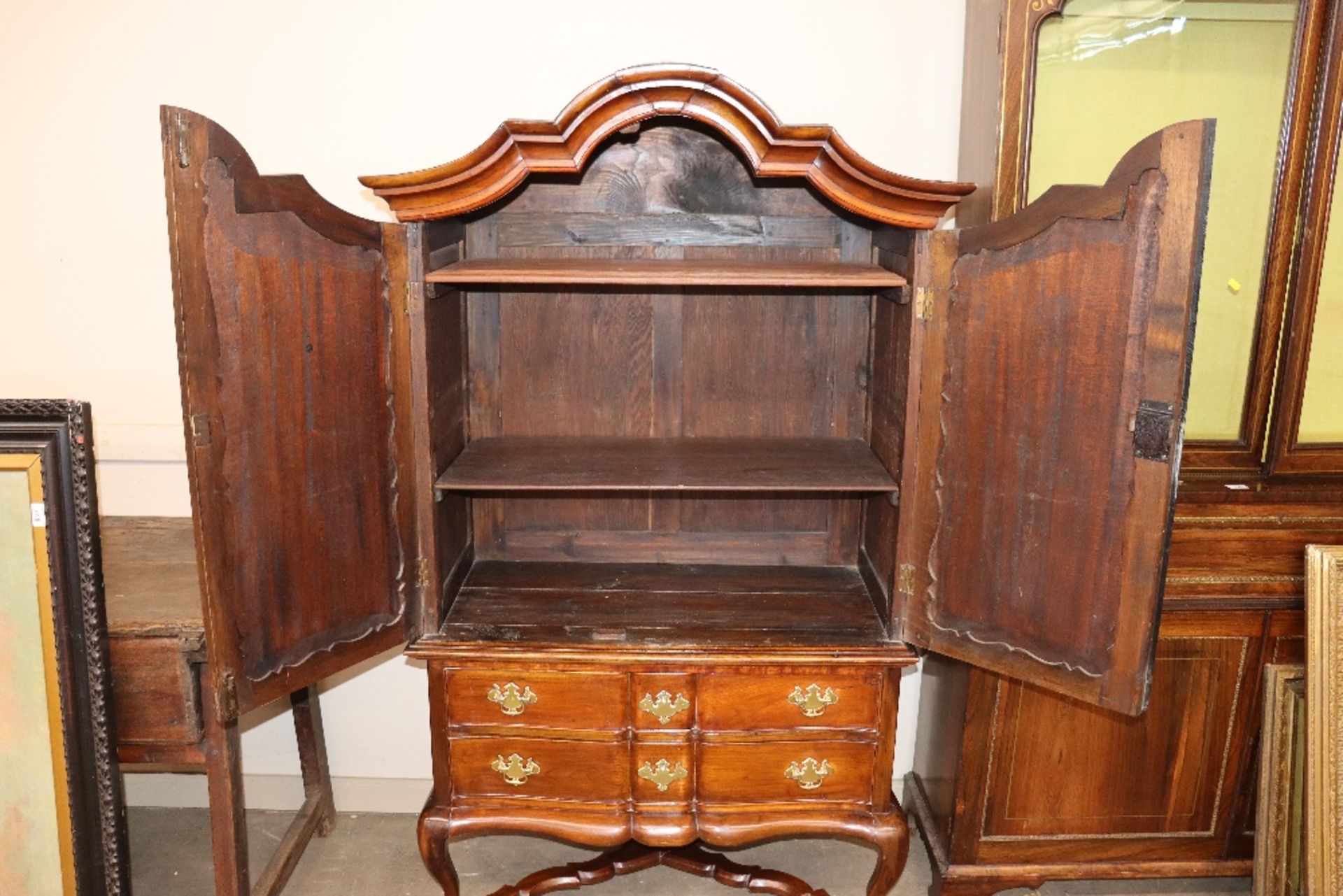 A Dutch mahogany and ebony inlaid side cabinet wit - Image 2 of 2