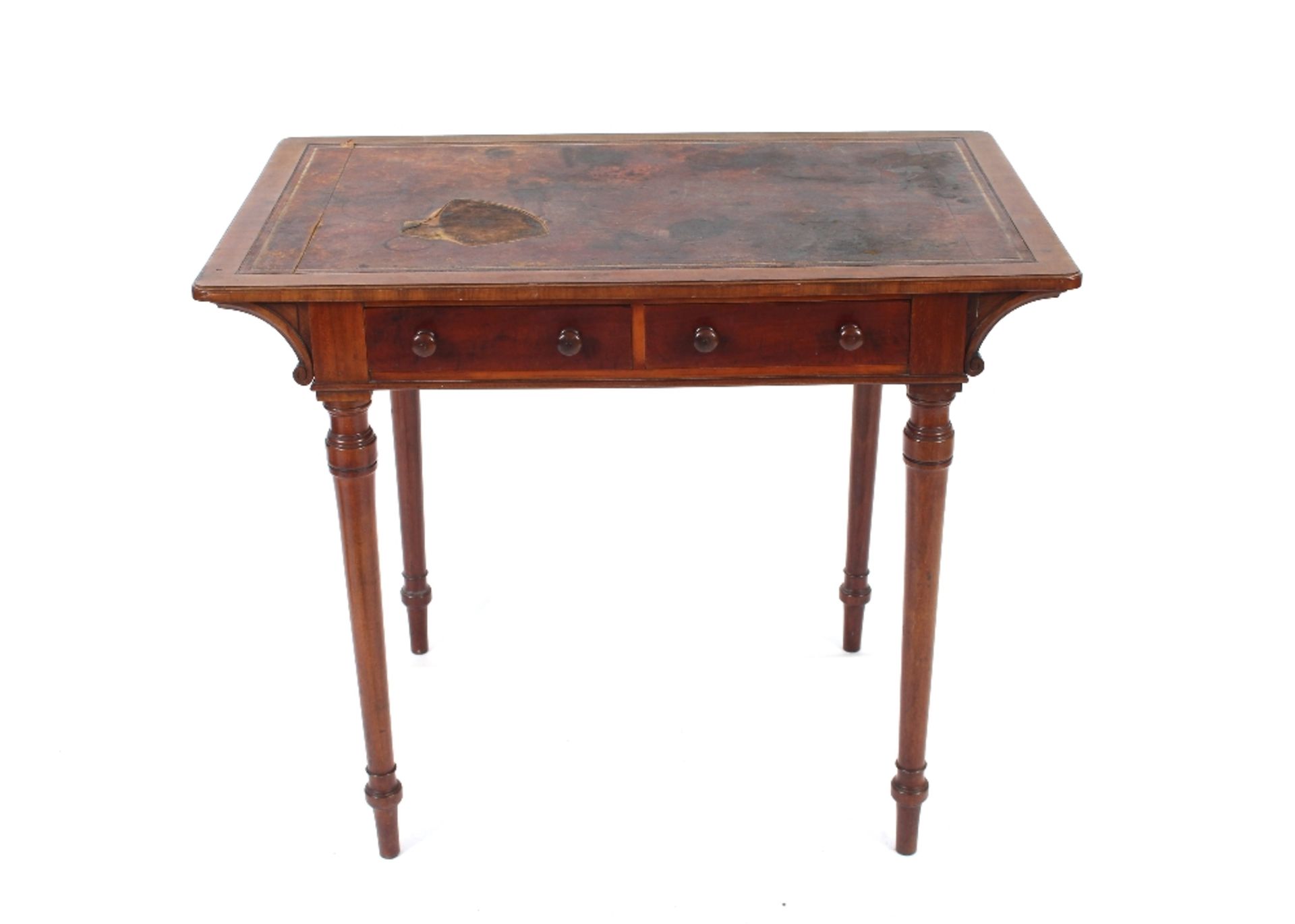 A Holland & Sons mid 19th century mahogany desk ta