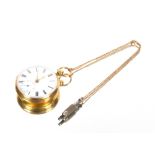 An 18ct gold pocket watch AF together with a 15ct