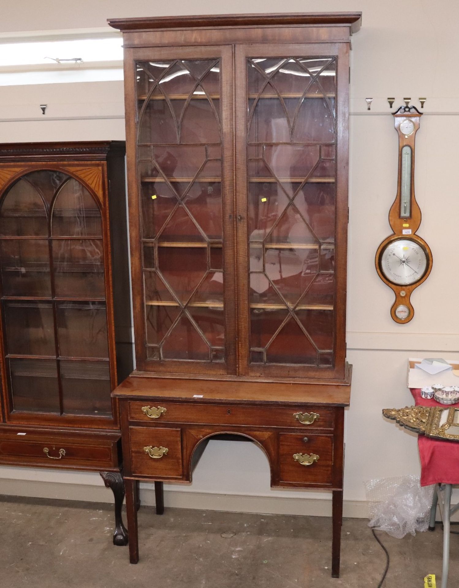 A 19th century mahogany bookcase with adjustable s