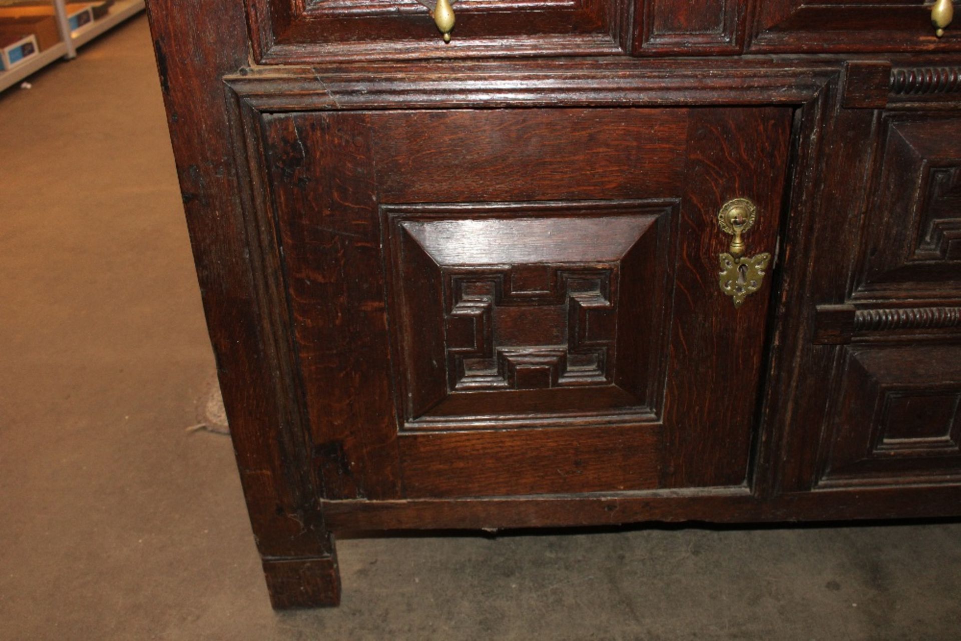 An 18th century oak dresser base, the drawers and - Image 13 of 13