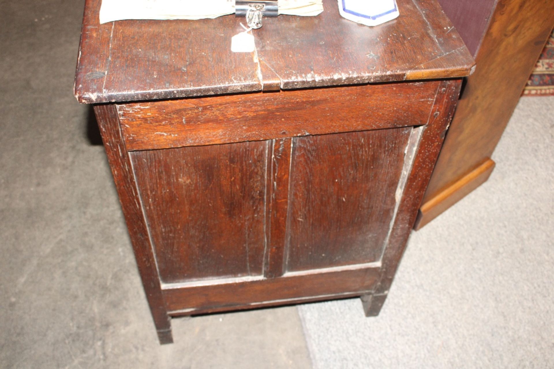An 18th century oak dresser base, the drawers and - Image 4 of 13