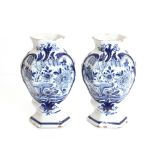 A Decor blue and white baluster vase decorated wit