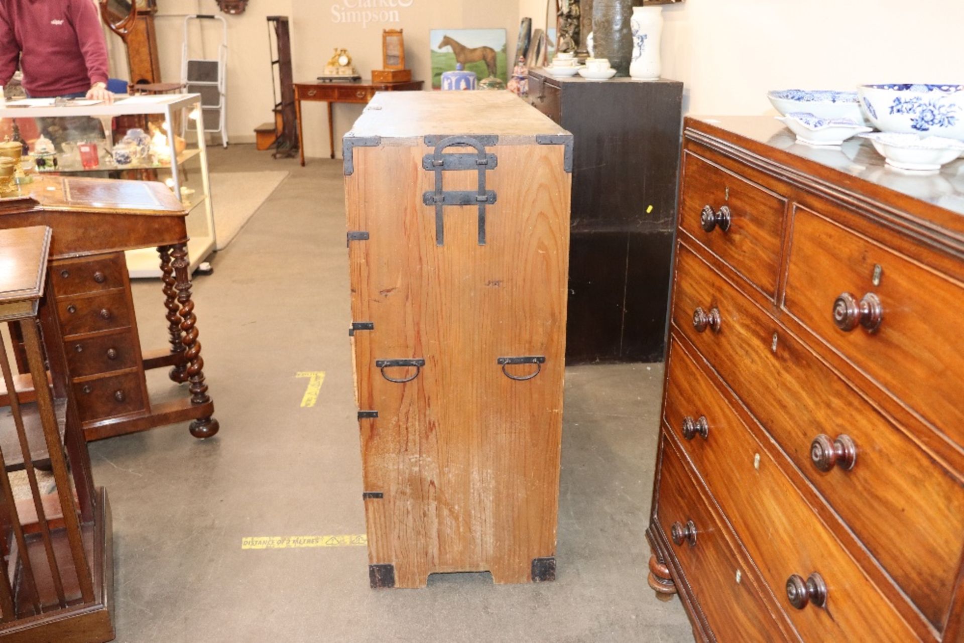 A 19th century Korean metal bound chest, fitted wi - Image 4 of 12