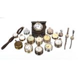 A collection of silver and other pocket watches an