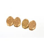 A pair of 18ct gold cuff-links approx. 8.5gms tota