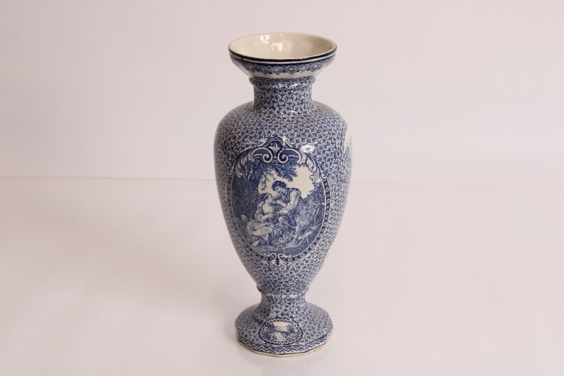 A Decor blue and white baluster vase decorated wit - Image 3 of 5