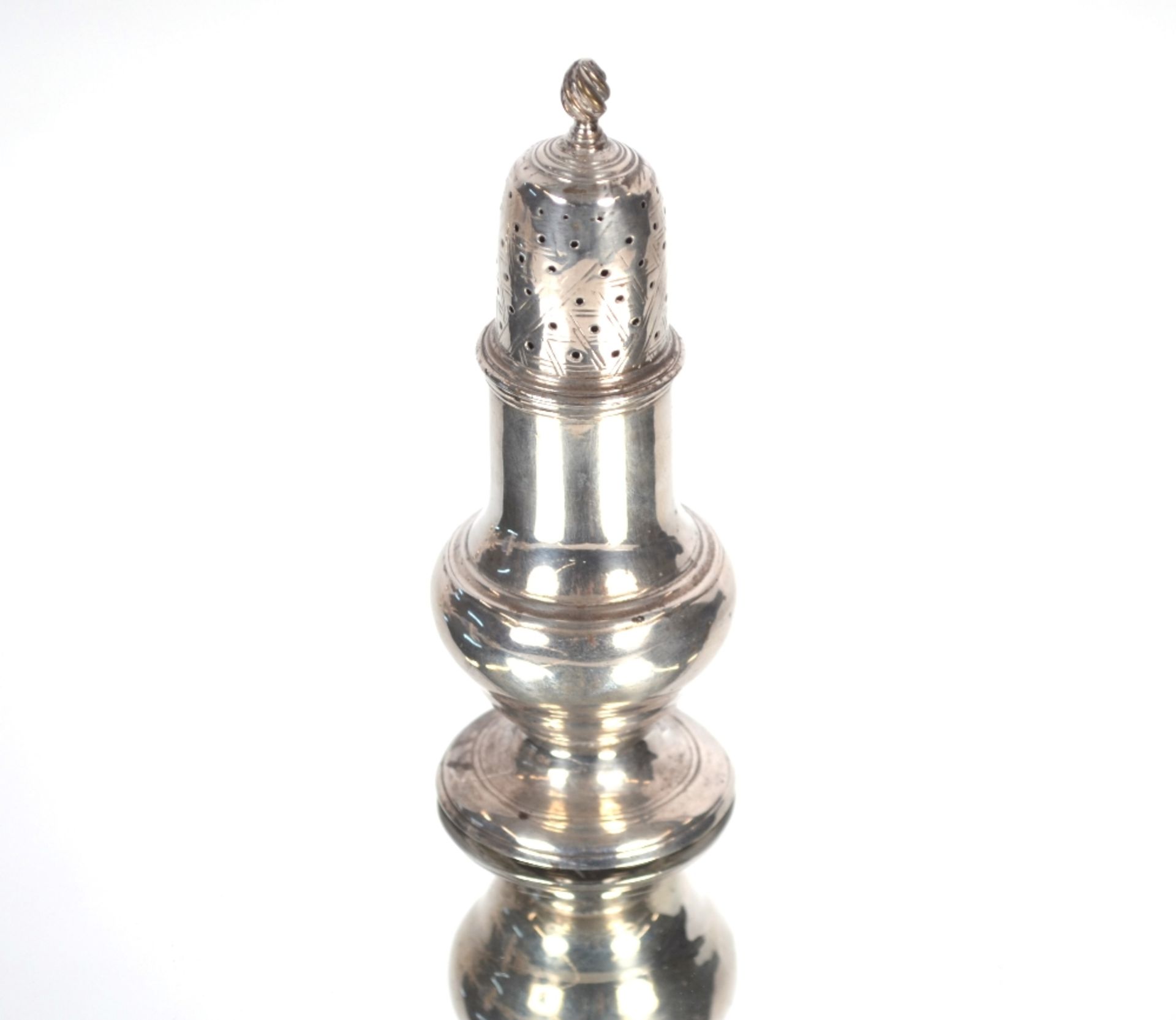 A George III silver baluster pepper pot by R Pears