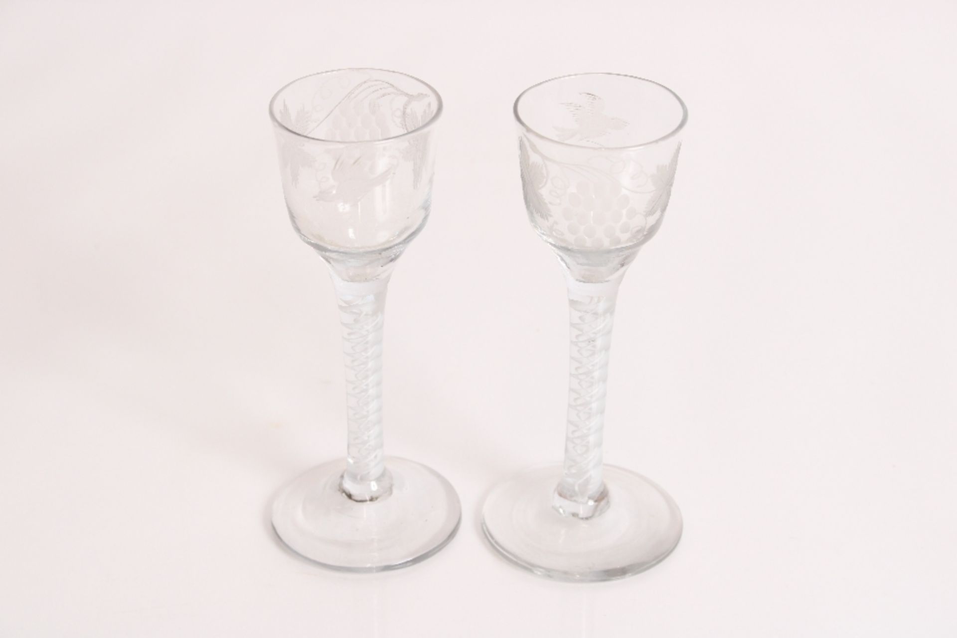 A pair of Georgian drinking glasses with Ogee shape