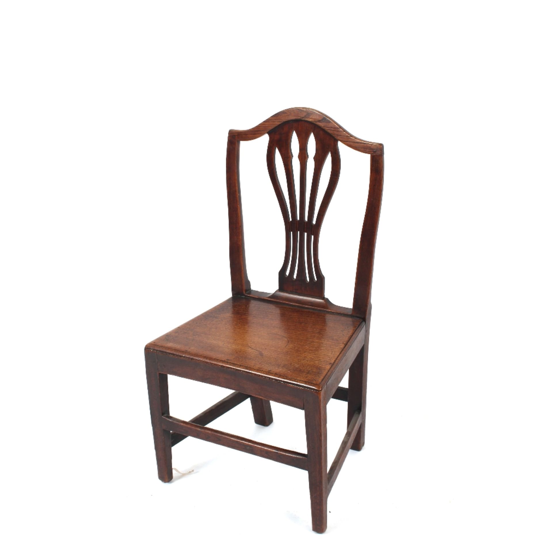 A pair of early 19th century elm solid seat countr