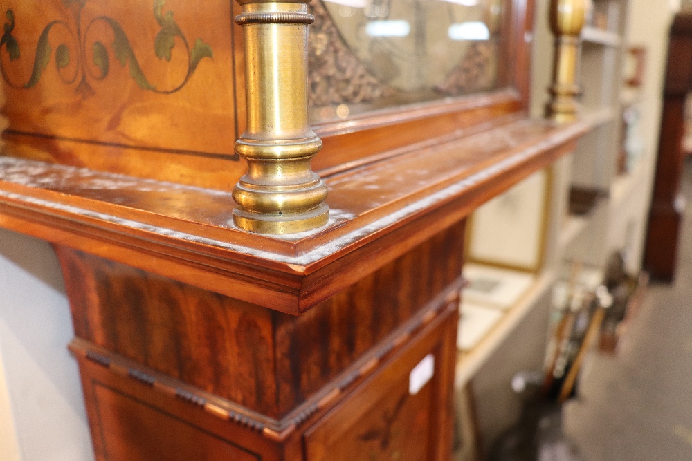 A late 19th century satinwood longcase clock, having inlaid and painted decoration of classical - Image 78 of 79