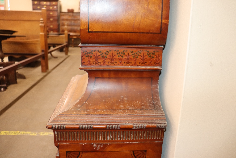 A late 19th century satinwood longcase clock, having inlaid and painted decoration of classical - Image 25 of 79