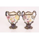 A pair of 19th century Coalport type baluster vase