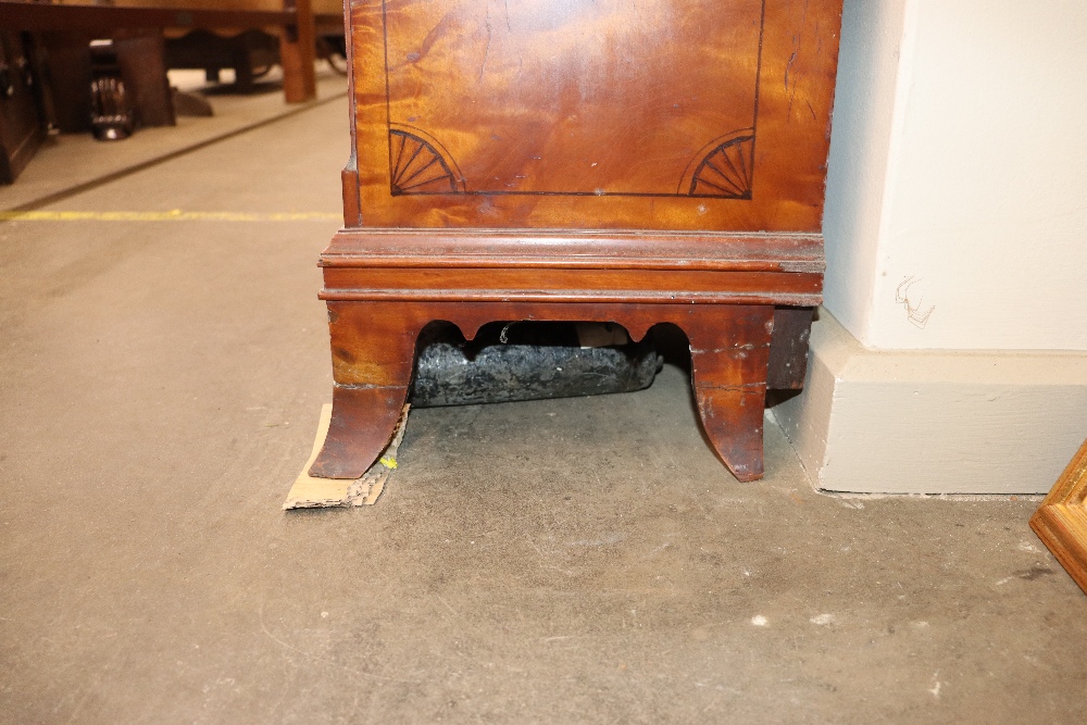 A late 19th century satinwood longcase clock, having inlaid and painted decoration of classical - Image 28 of 79