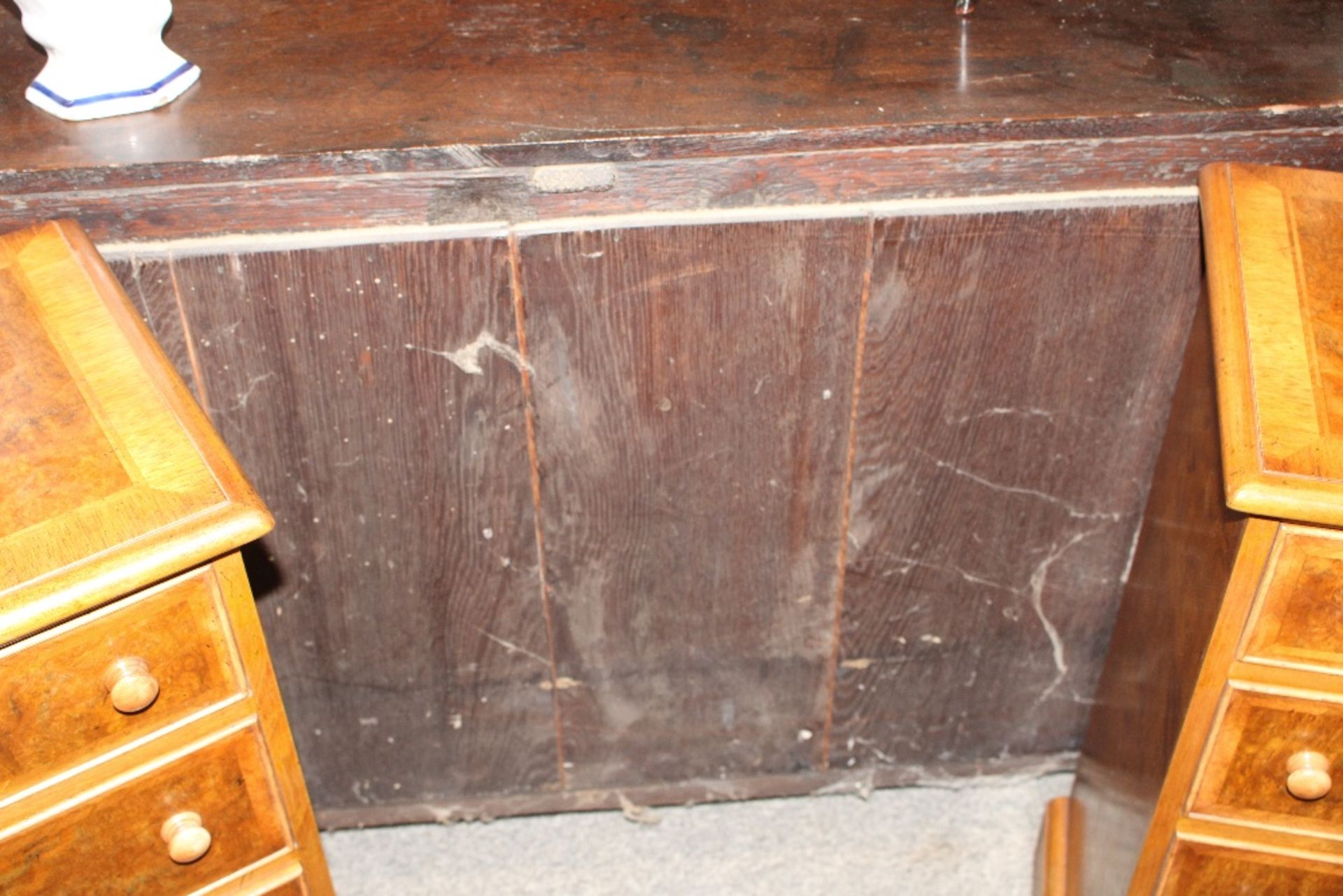 An 18th century oak dresser base, the drawers and - Image 11 of 13