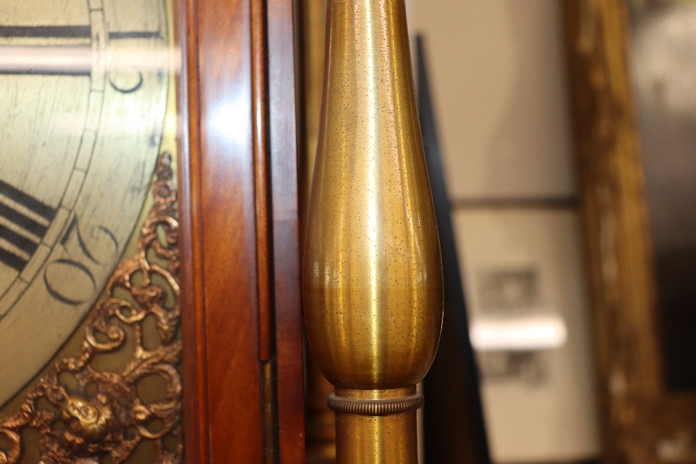 A late 19th century satinwood longcase clock, having inlaid and painted decoration of classical - Image 61 of 79