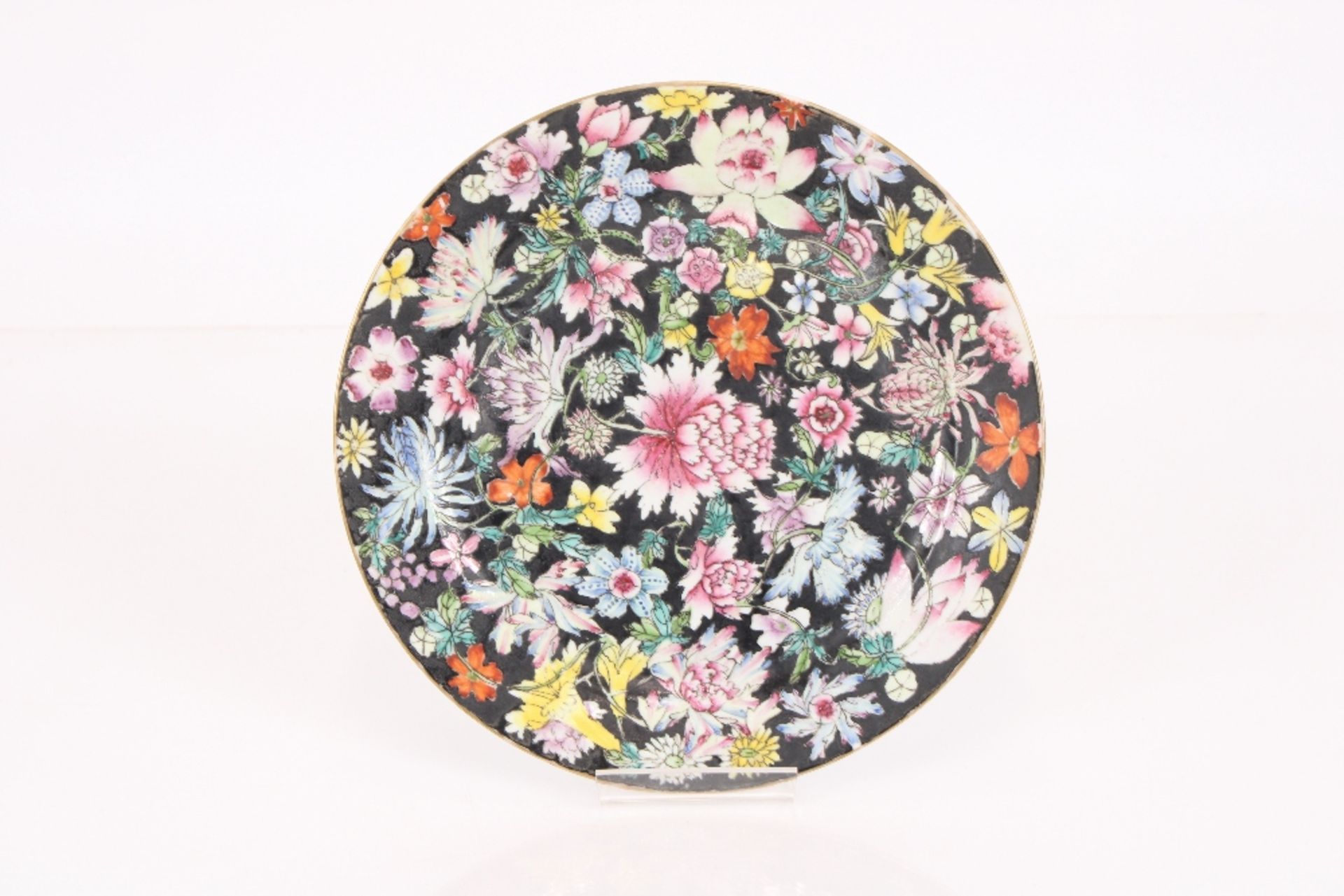 A Chinese Millefleur plate, 24.5cm diameter