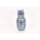 A 19th century Chinese blue and white baluster vas