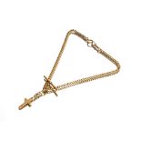 An 18ct gold watch chain with 18ct gold crucifix p