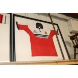 A framed and glazed rugby shirt, Summer Fields Rugby Tour South Africa 2003