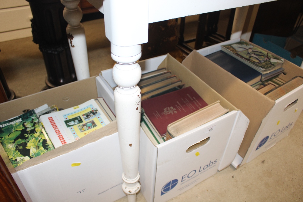 Three boxes of books, mostly garden related