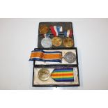 Two World War I medals with ribbon named to Corpor