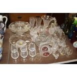 A quantity of various table glassware to include v