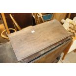 An antique oak writing slope/clarks desk top