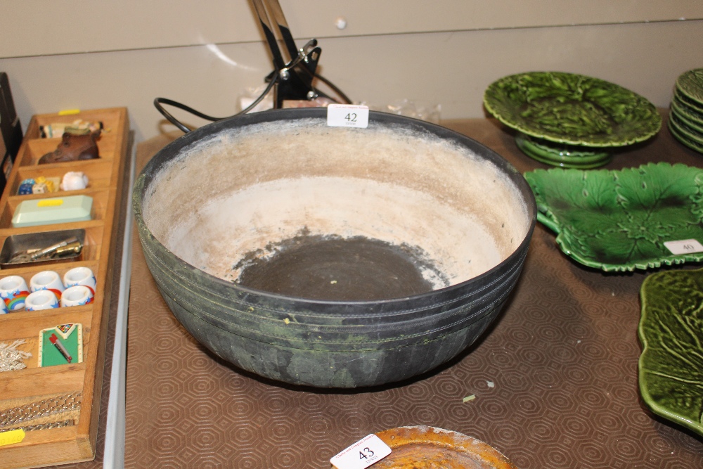 A large Wedgwood black basalt bowl