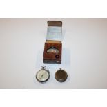 A military marked pocket compass, a Henry Jones st