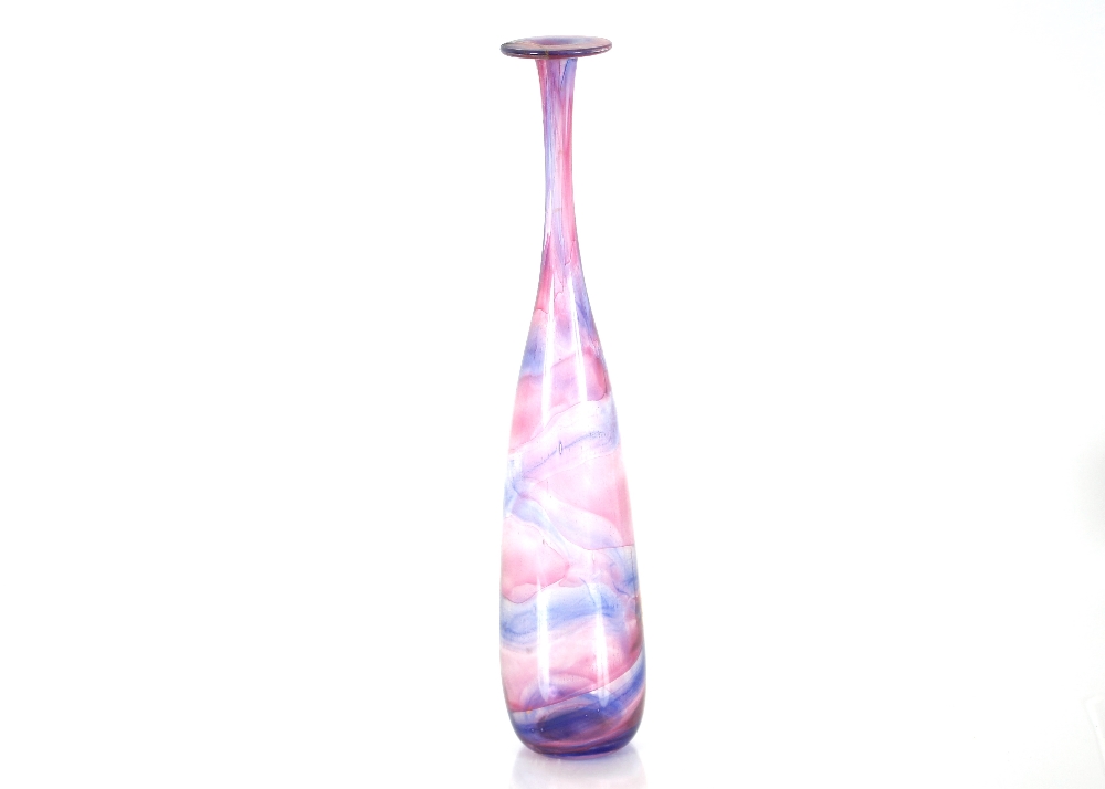 An Art Glass vase of slender form with flared rim (AF)