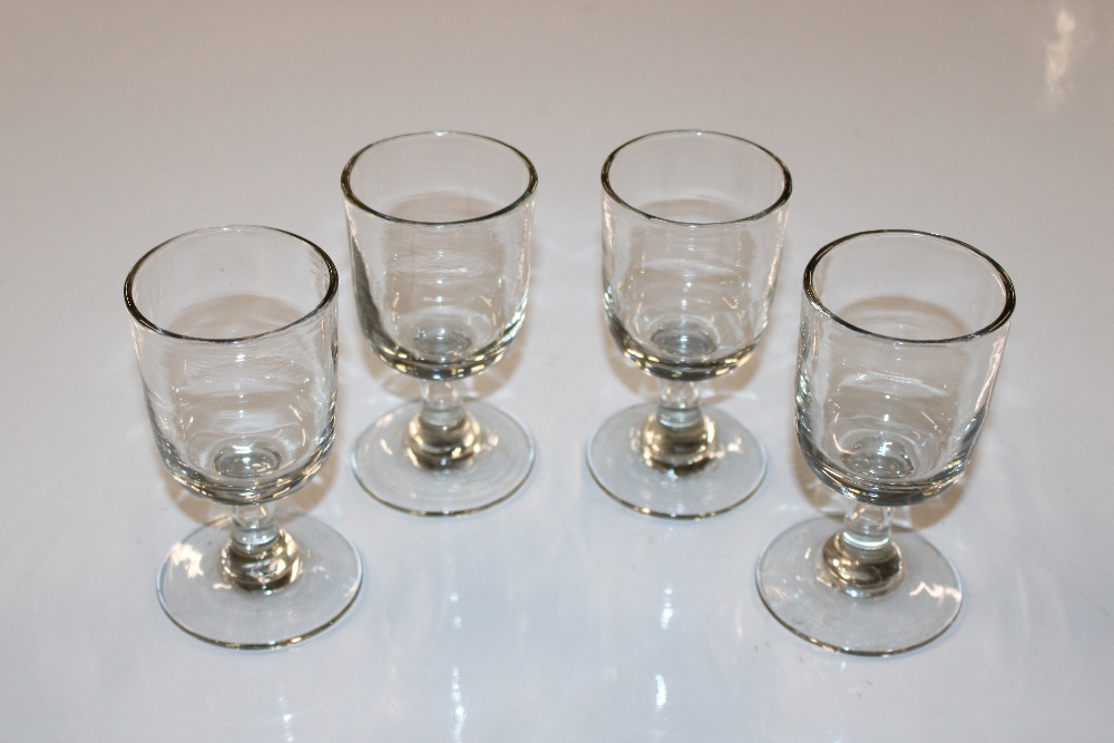 Four 19th century glass drinking glasses