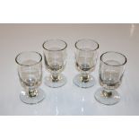 Four 19th century glass drinking glasses